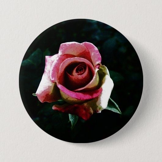 Ölgemalte Rose Button (Vorderseite)