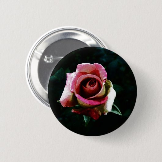 Ölgemalte Rose Button (Vorne & Hinten)