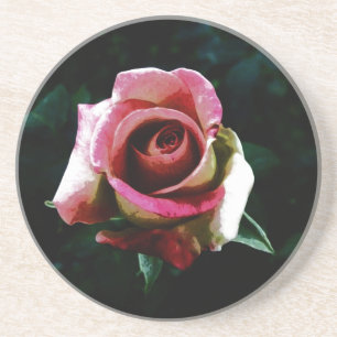 Ölgemalte Rose Getränkeuntersetzer