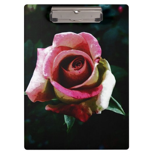 Ölgemalte Rose Klemmbrett (Vorderseite)