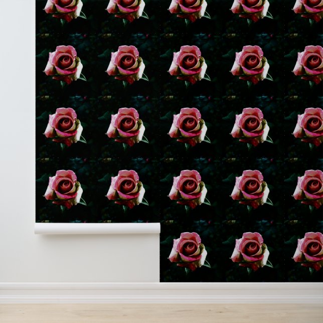 Ölgemalte Rose Tapete (Anwendung)