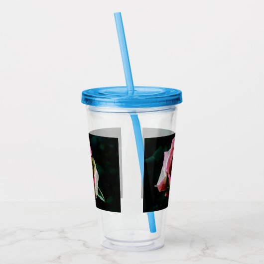 Ölgemalte rote Rose Acryltrinkbecher (Links)