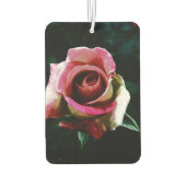 Ölgemalte rote Rose Autolufterfrischer (Rückseite)