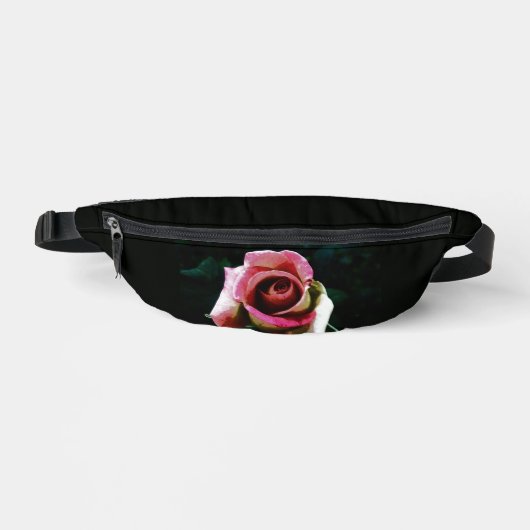 Ölgemalte rote Rose Bauchtasche (Vorderseite)