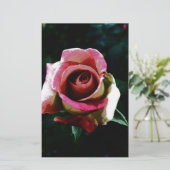 Ölgemalte rote Rose Briefpapier (Stehend Vorderseite)