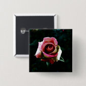 Ölgemalte rote Rose Button (Vorne & Hinten)