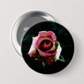 Ölgemalte rote Rose Button (Vorne & Hinten)