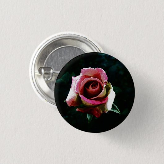 Ölgemalte rote Rose Button (Vorne & Hinten)