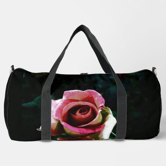 Ölgemalte rote Rose Duffle Bag (Vorderseite)