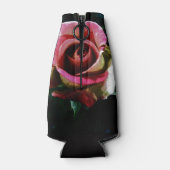 Ölgemalte rote Rose Flaschenkühler (Rückseite)