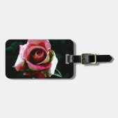Ölgemalte rote Rose Gepäckanhänger (Vorderseite horizontal)