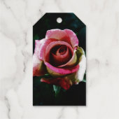 Ölgemalte rote Rose Geschenkanhänger (Rückseite)