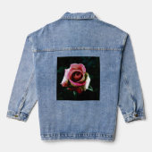 Ölgemalte rote Rose Jeansjacke (Rückseite)