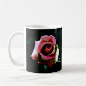 Ölgemalte rote Rose Kaffeetasse (Links)