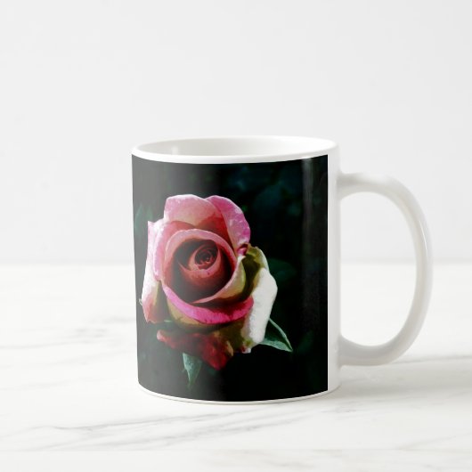 Ölgemalte rote Rose Kaffeetasse (Rechts)
