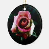 Ölgemalte rote Rose Keramik Ornament (Links)