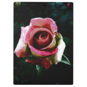 Ölgemalte rote Rose Klemmbrett (Rückseite)