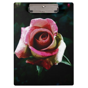 Ölgemalte rote Rose Klemmbrett