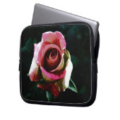 Ölgemalte rote Rose Laptopschutzhülle (Vorderseite Links)