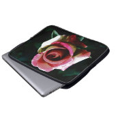 Ölgemalte rote Rose Laptopschutzhülle (Vorne Knopf)
