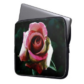 Ölgemalte rote Rose Laptopschutzhülle (Vorderseite Links)