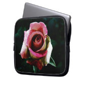 Ölgemalte rote Rose Laptopschutzhülle (Vorderseite Links)