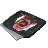 Ölgemalte rote Rose Laptopschutzhülle (Vorne Knopf)