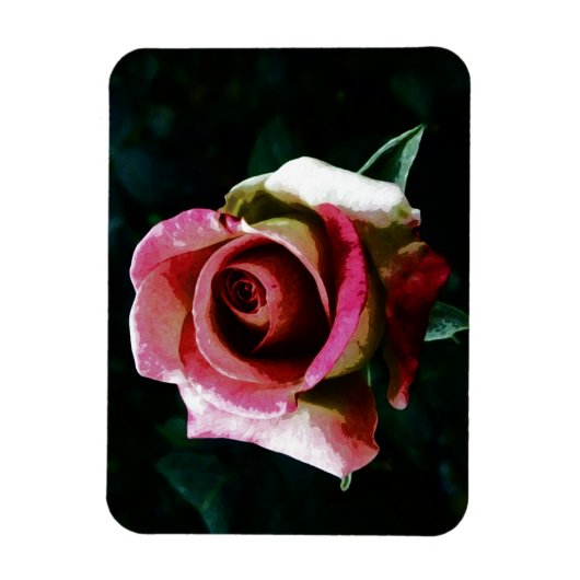 Ölgemalte rote Rose Magnet (Vertikal)