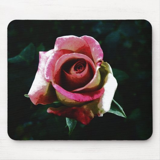 Ölgemalte rote Rose Mousepad (Vorne)