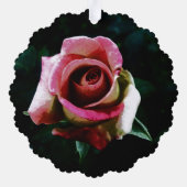 Ölgemalte rote Rose Ornament Karte (Rückseite)