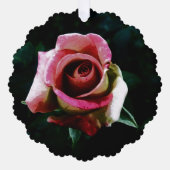 Ölgemalte rote Rose Ornament Karte (Vorderseite)