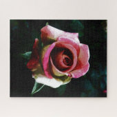 Ölgemalte rote Rose Puzzle (Horizontal)