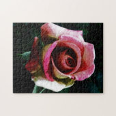 Ölgemalte rote Rose Puzzle (Horizontal)