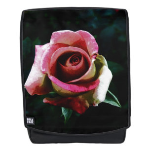 Ölgemalte rote Rose Rucksack