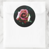 Ölgemalte rote Rose Runder Aufkleber (Tasche)
