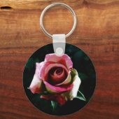 Ölgemalte rote Rose Schlüsselanhänger (Rückseite)