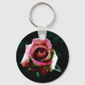Ölgemalte rote Rose Schlüsselanhänger (Rückseite)