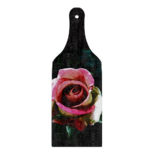 Ölgemalte rote Rose Schneidebrett