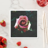 Ölgemalte rote Rose Serviette (Beispiel)