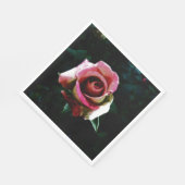 Ölgemalte rote Rose Serviette (Ecke)