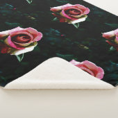 Ölgemalte rote Rose Sherpadecke (3/4)