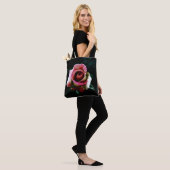Ölgemalte rote Rose Tasche (Am Model)