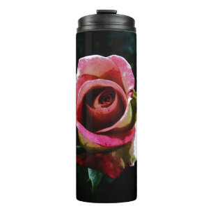 Ölgemalte rote Rose Thermosbecher