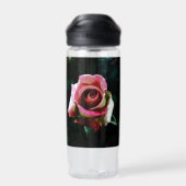 Ölgemalte rote Rose Trinkflasche (Rückseite)