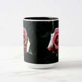 Ölgemalte rote Rose Zweifarbige Tasse (Mittel)