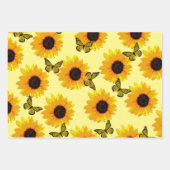Ölgemalte Sonnenblumen und Schmetterlinge, Geschenkpapier Set (Vorderseite)