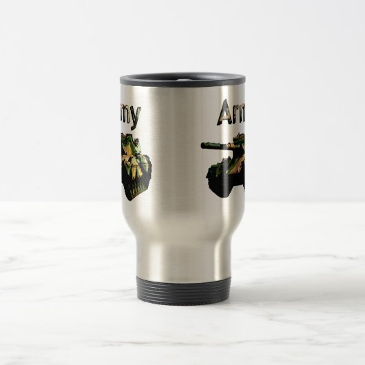 Ölgemalte Vintage Armeetank, Reisebecher (Mittel)