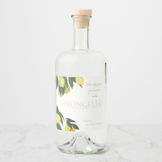 Ölgemalte Zitronenflasche Alkoholflaschenetikett