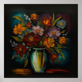 Ölgemälzte Blütenreverie Poster