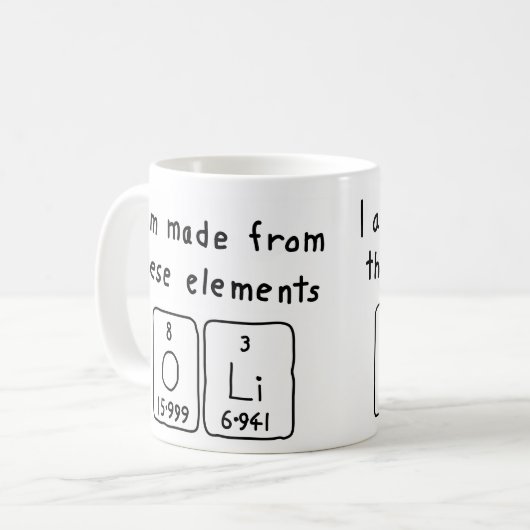 Oli Periodenname Tasse (Vorderseite Links)